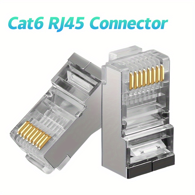 RJ45 Connettore Cat 6a Senza Attrezzi Connettori Spina a Crimpare Schermato  10Gbit/s LAN per cavo Ethernet Cat 7 Cat6a Cat6 8 pin Plug