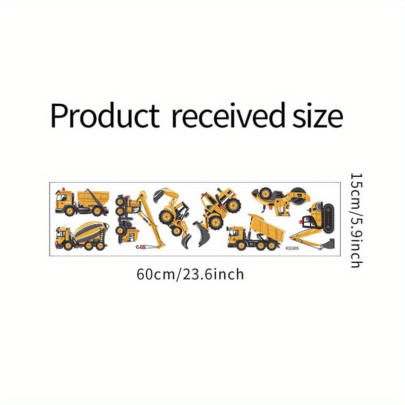 8-style Set, Cartoon Engineering Machinery Car Excavator Bulldozer Day Switch Stickers, Self-adhesive Removable