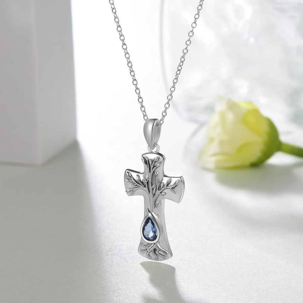   pattern cross pendant necklace retro family tree jewelry gifts holiday gifts 2