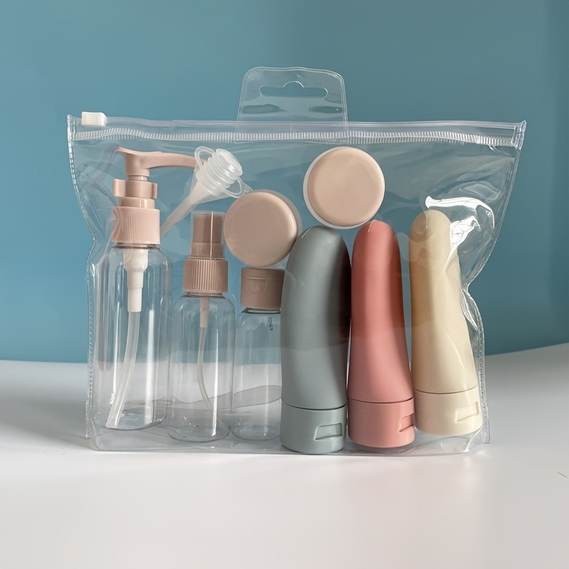 

Travel Bottles Set For Toiletries, Empty Refillable Travel Size Containers With Storage Bag Travel Accessories For Shampoo Conditioner Liquids Lotion Soap Body Wash, Travel Essentials