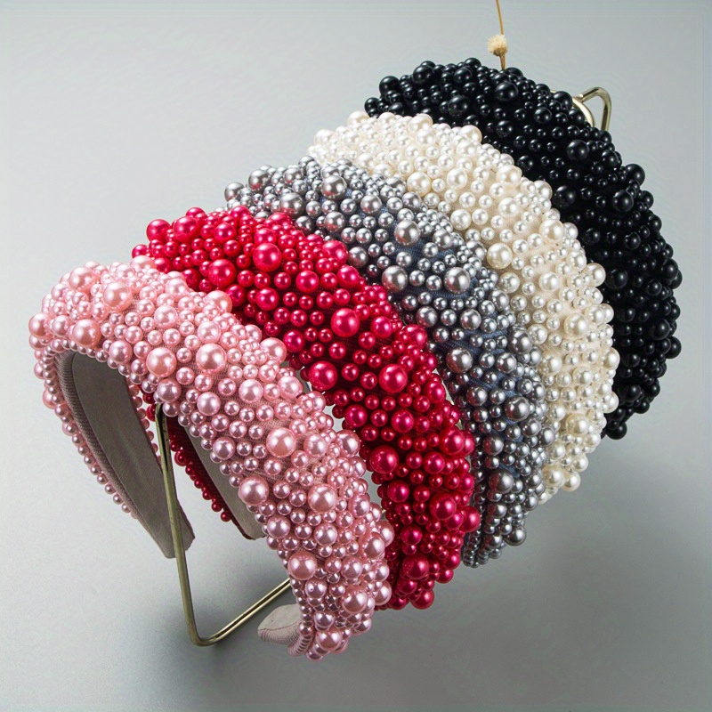 5pcs Hand-stitched Bead Hair Band Hair Accessories for Girls