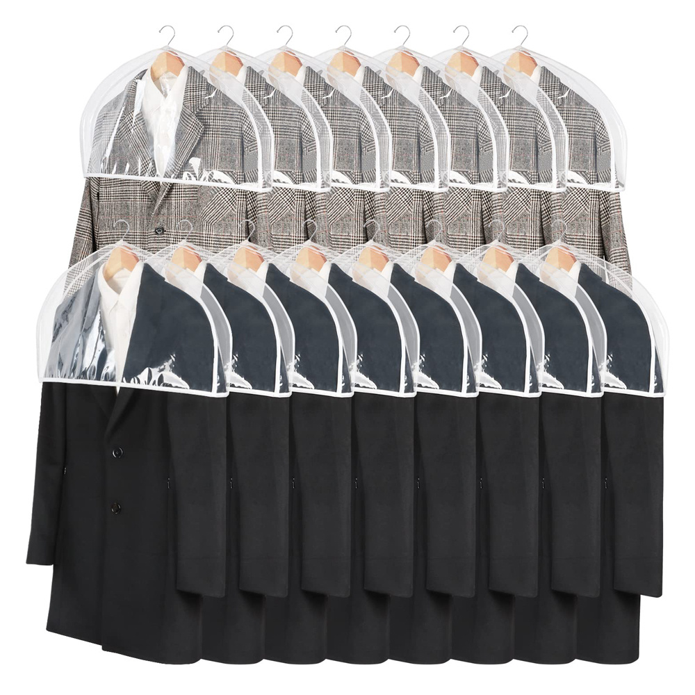 Housses de manteau de rangement suspendues pour la housse de garde-robe  Fenêtre transparente