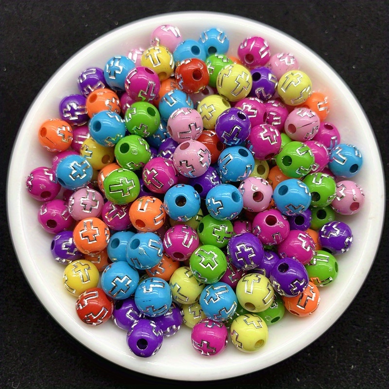 A Pack Acrylic Mixed Ab Color Effect Candy Beads Charms - Temu