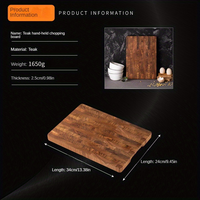 premium teak wood cutting board 0 98 thick stand   for     fruits   safe kitchen essential details 1