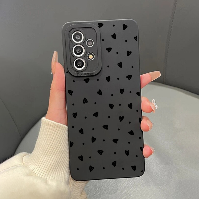 

Black Heart Phone Case For Galaxy S23 S23 Ultra S20 S20+ S20 Fe S21 Fe 5g S22 S22+ Galaxy A14/a23/a32 55g/a52/a54 5g Phone Case St1 Black Anti-slip Soft Shockproof Bumper Back Cover