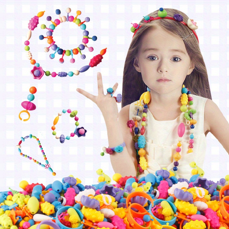 Snap Pop Beads for Girls Toys - 600PCS Kids Jewelry Making Kit Pop