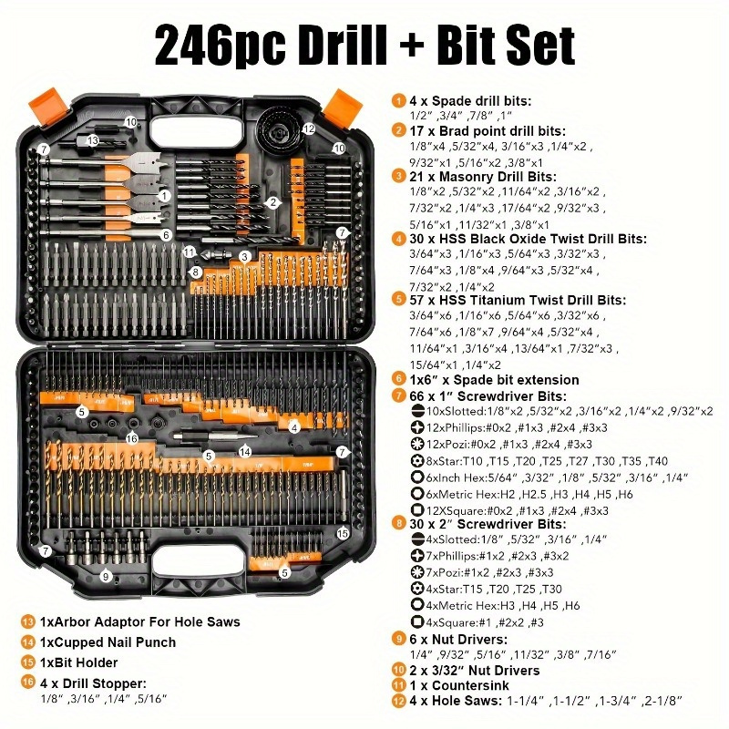 246 Pezzi Accessori Utensili Multifunzionali Set - Temu Italy