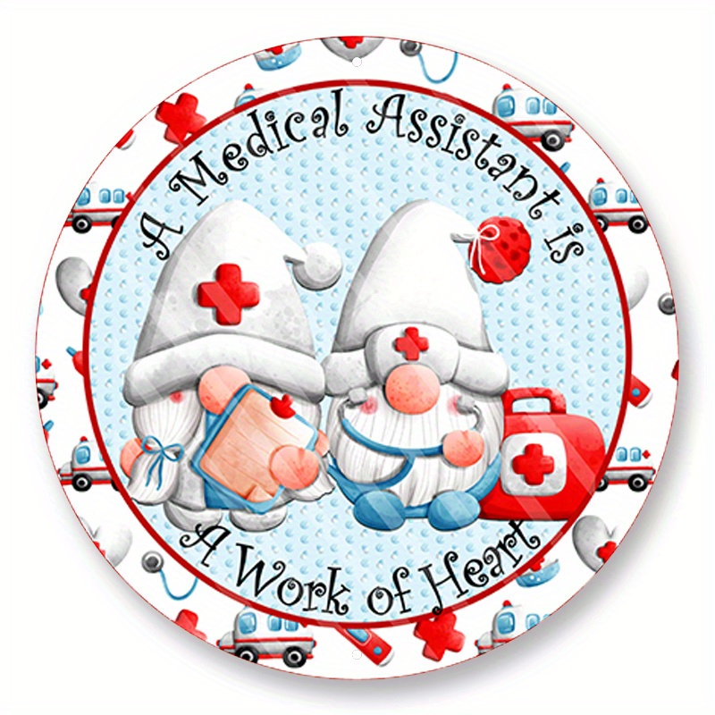 

1pc 8x8inch Aluminum Metal Sign A Medical Assistant Is A Work Of Heart Wreath Sign, Sign For Wreaths, Wreath Enhancement