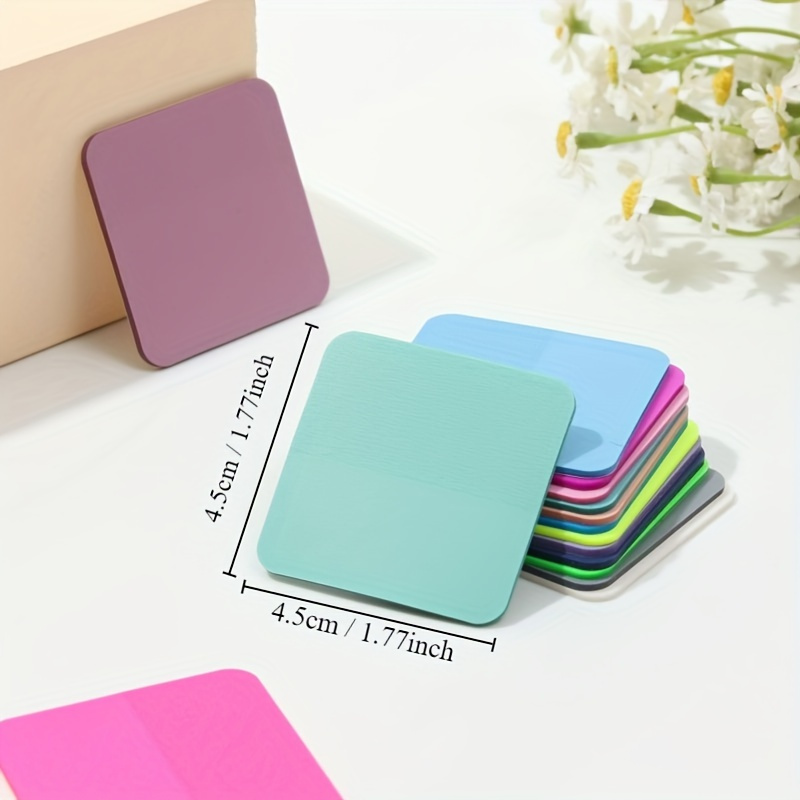 750pcs Colourful Sticky Notes, Self-Adhesive Square Transparent Sticky  Notes,Pastel Fluorescent Clear Sticky Notes,Coloured See Through  Translucent