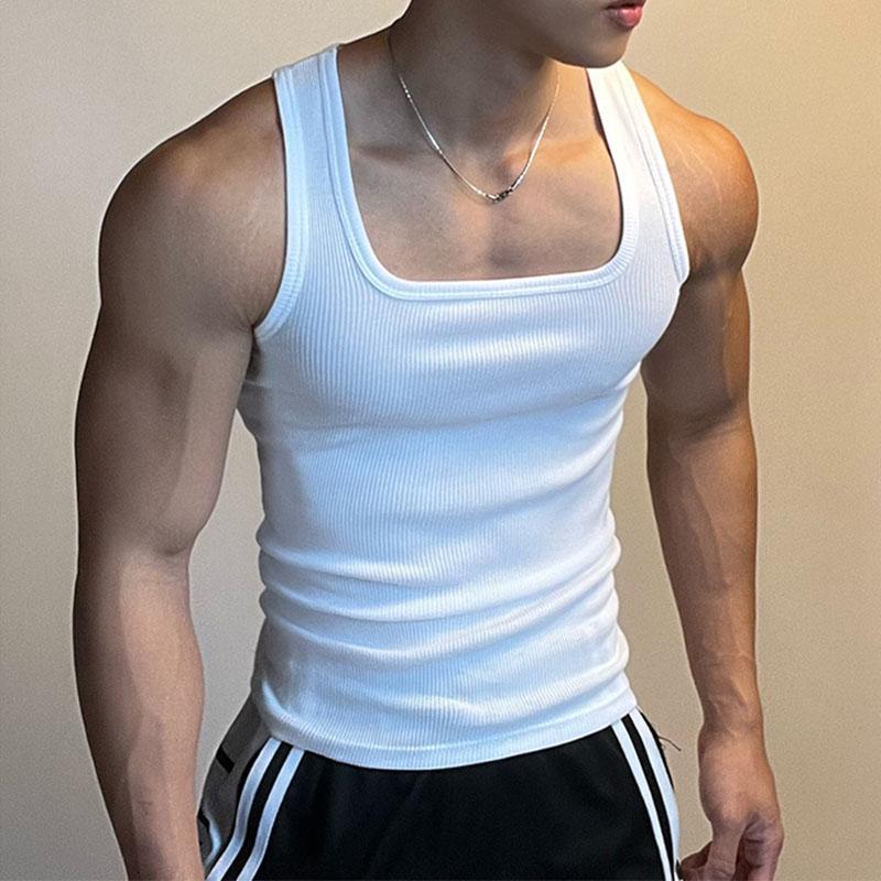 

Comfy Breathable Tank Top, Men's Casual Stretch Sleeveless T-shirt For Summer Gym Workout Training Basketball