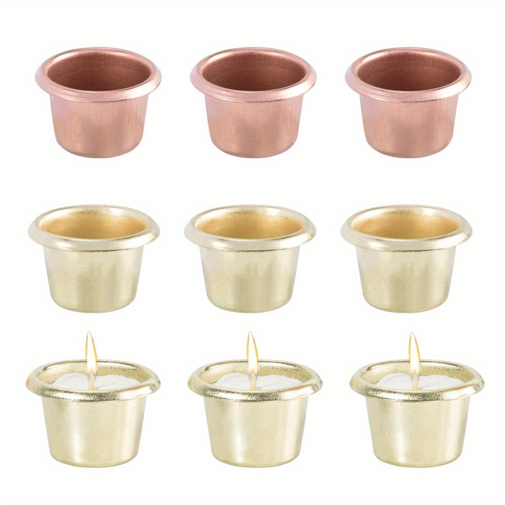 10Pcs metal Candle Cups Tapered Wax Candles Brass Color Finish for Lamp  Craft