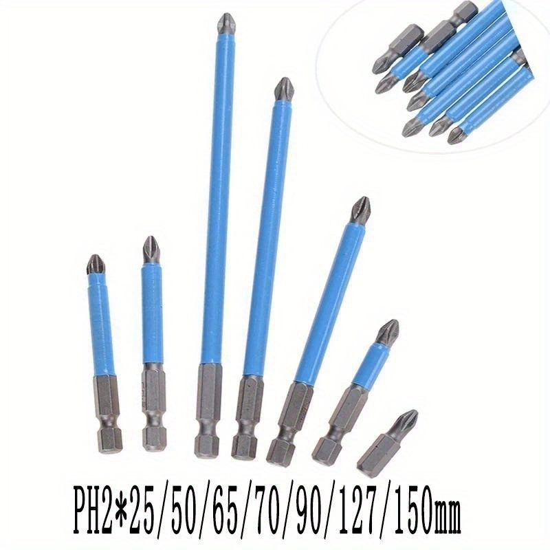 25mm-150mm Ph2 Drill Bit Hex Shank Magnetic Non-slip Long Reach Precision Screw Bits Electric Tools