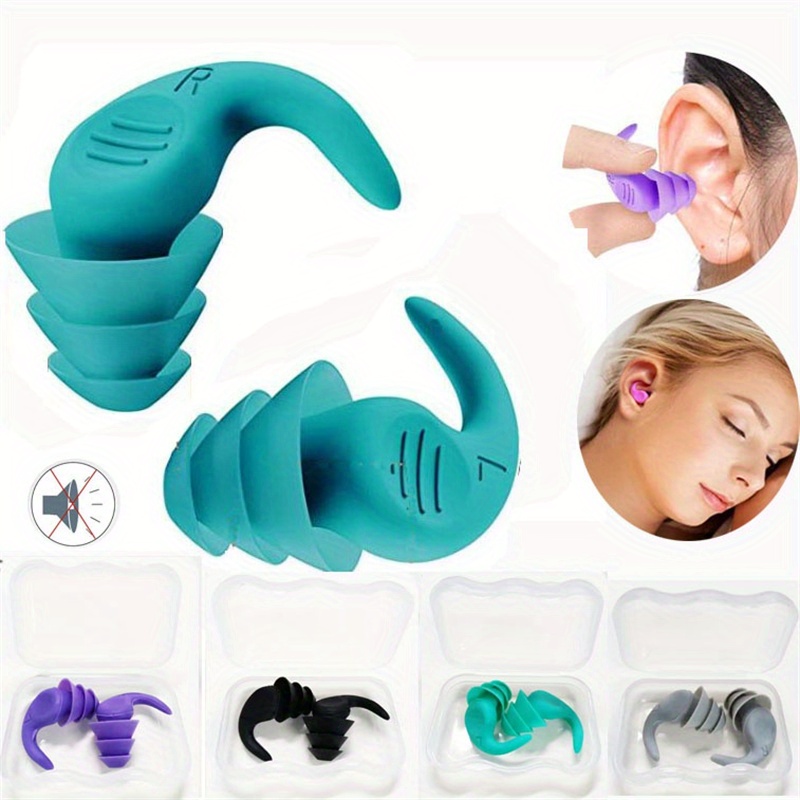 12PCS Reusable Silicone Ear Plugs Noise Cancelling Earplug Protector Study  Sleep