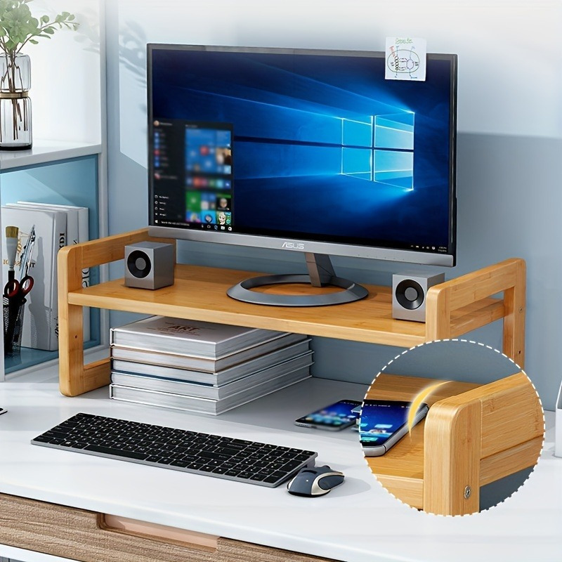 Organizador de escritorio / Soporte para monitor / Elevador / Altura, ancho  y profundidad personalizados / Soporte para PC para computadora / Soporte  para computadora portátil / Almacenamiento de escritorio / Soporte para  escritorio de oficina 