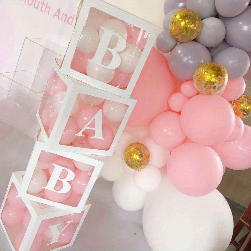 One Transparent Balloon Box One Year Birthday Party Scene - Temu