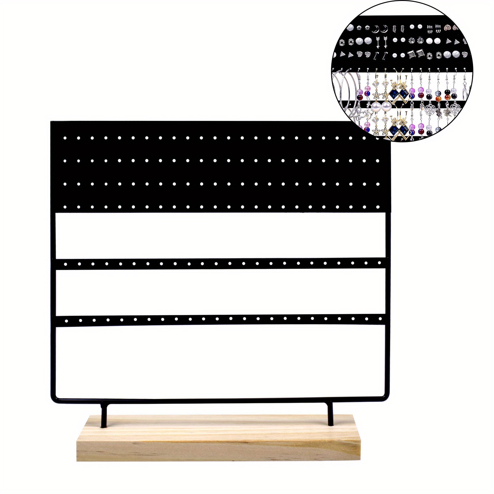 

Black Metal Jewelry Stand With 144 Holes, Earring Storage And Organizer For Earrings