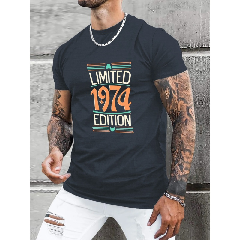 

Limited Edition 1974 Print T Shirt, Tees For Men, Casual Short Sleeve T-shirt For Summer