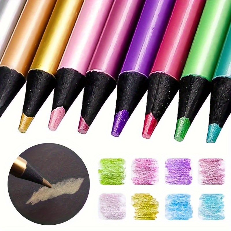 Ccfoud Metallic Colored Pencils For Adult Coloring, Set Of 50 Drawing  Pencils, Soft Core With Vibrant Color, Ideal For Drawing, Blending  Professional Art Supplies For Artists, Coloring And Sketching