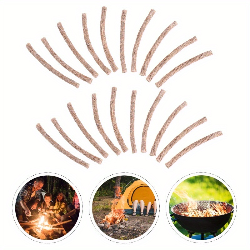 10pcs Natural Fire Starter Rope Wicks Outdoor Camping Survival Tool For  Backpacking Hiking Camping And Barbecue - Sports & Outdoors - Temu