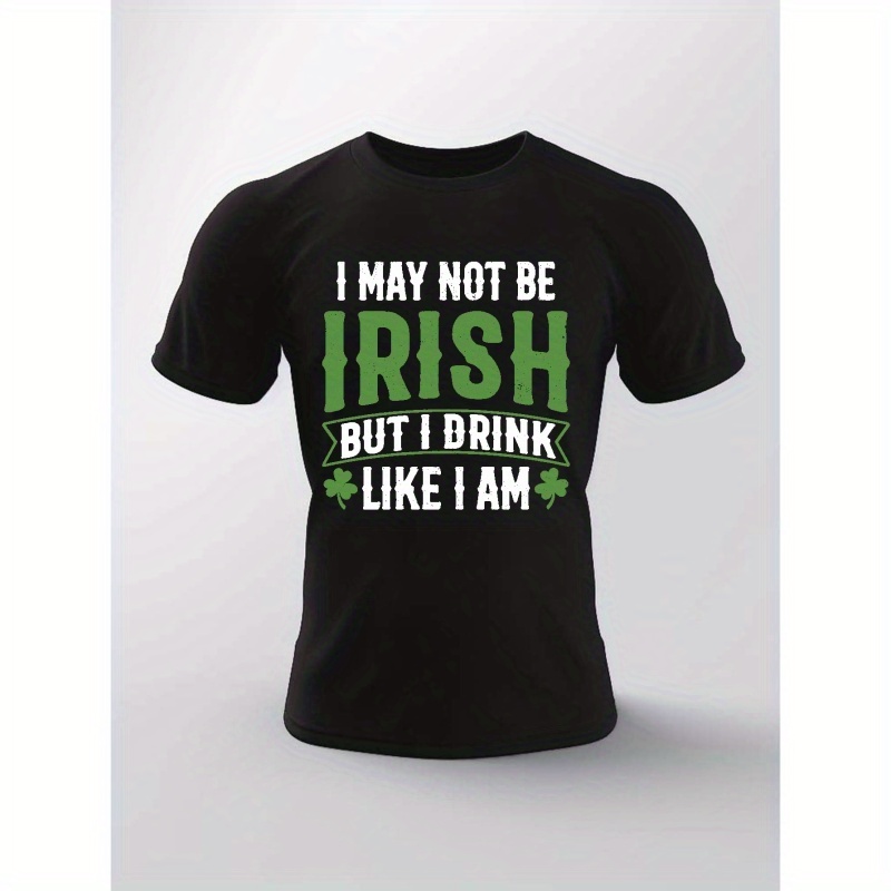 

Like Irish Print T Shirt, Tees For Men, Casual Short Sleeve T-shirt For Summer