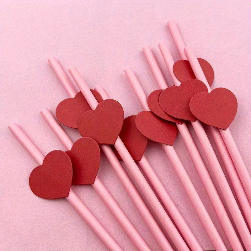 Stainless Steel Straw Creative Romantic Heart Straw - Temu