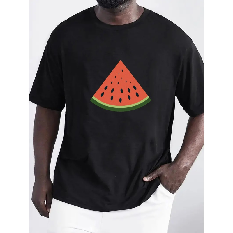 

Watermelon Slice Print T Shirt, Tees For Men, Casual Short Sleeve T-shirt For Summer