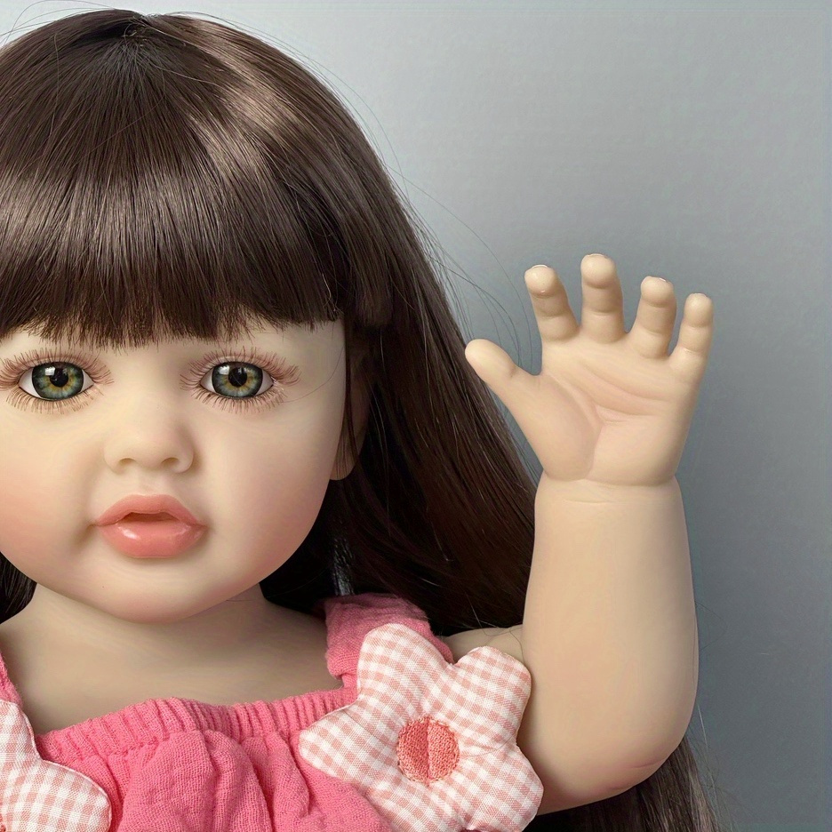 22''/55cm Full Silicone Body Reborn Baby Doll Toy For Girl, Vinyl Newborn  Princess Bebe Accompanying Toy