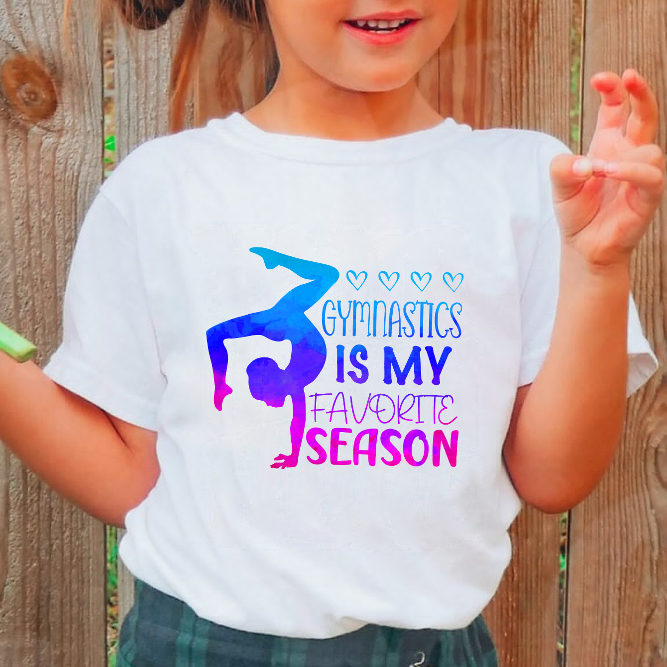 

Gymnastics Is My Favorite Season Print T-shirt Short Sleeve Tees Pullover Summer Clothes For Girls Christmas Gift