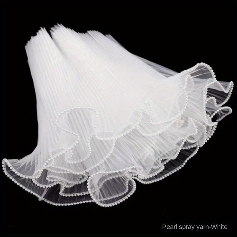 1pc, Pleated Wave Yarn Pearl Wavy Flower Bouquet Packaging Yarn Flower Bag  Flower Mesh Black Yarn