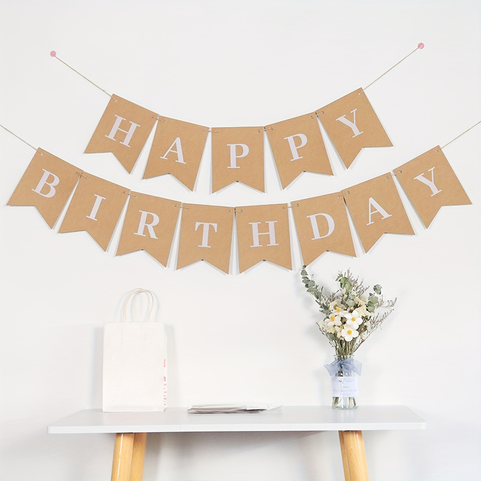 

1set, Mori Alphabet Happy Birthday Fishtail Pull Flag - Set Of 10 - Paper Birthday Party Decoration For Atmosphere Arrangement, Party Bunner, Banner, Home And Room Decor