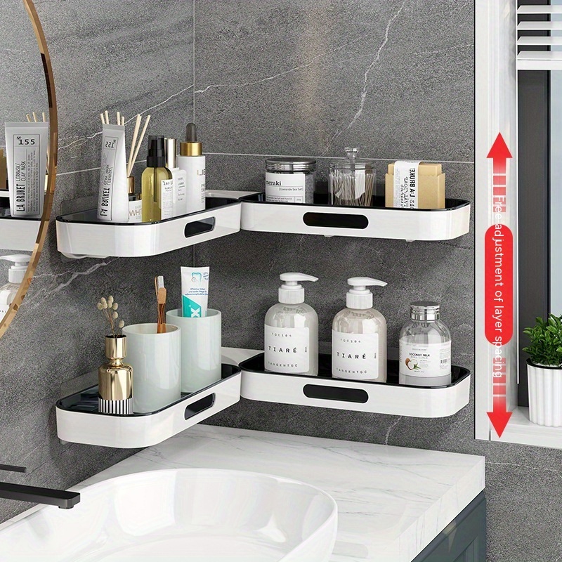 Foldable Rotate Bathroom Shelves Wall Mounted Shampoo Holder