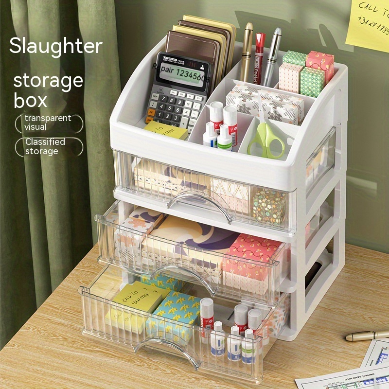 [Chic Crown-Inspired Storage] Transparent Cosmetic & Jewelry Storage Cabinet - Chic Crown-Inspired Drawer Organizer Set, Lightweight Plastic, Easy Insert Design
