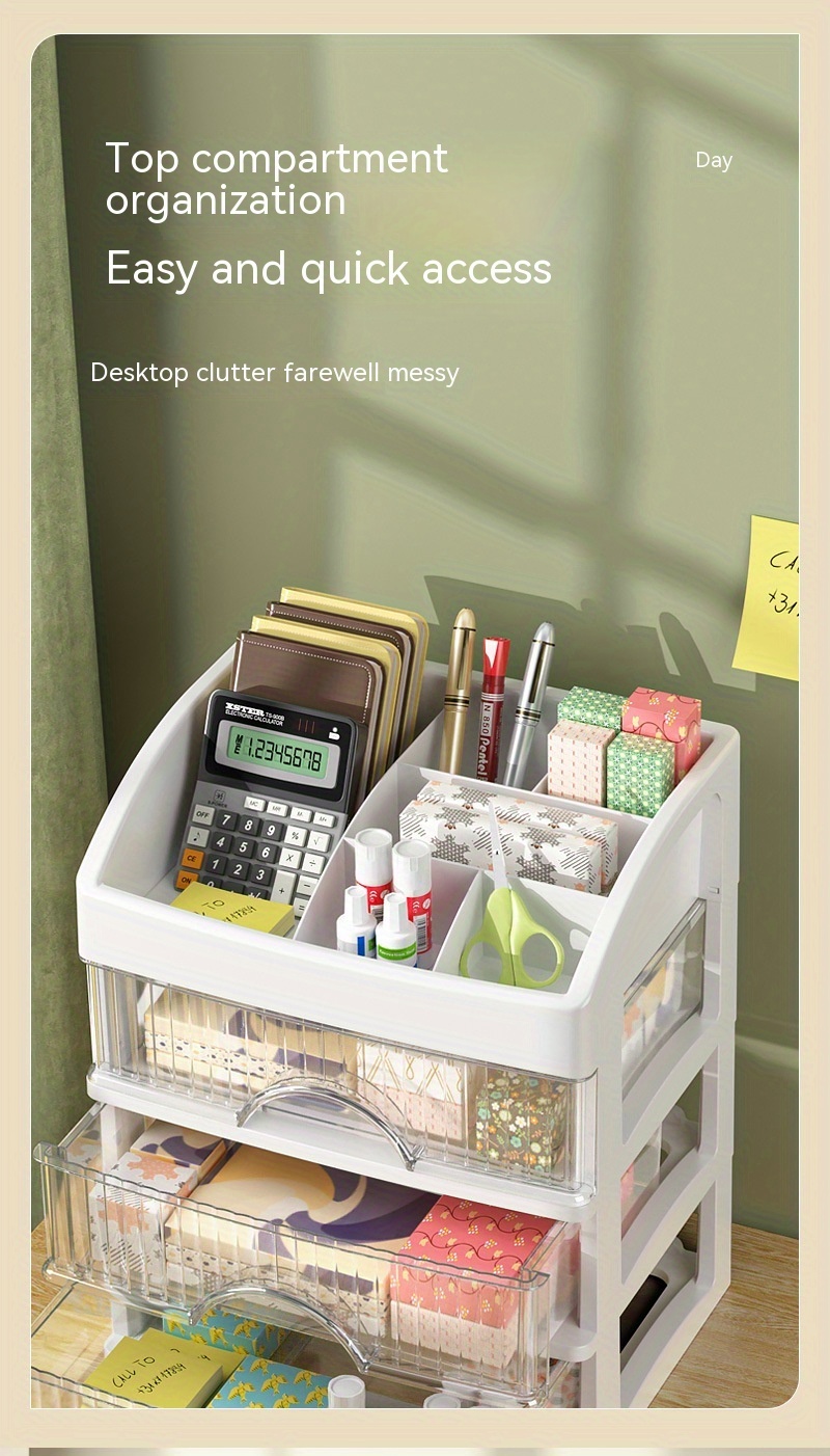 [Chic Crown-Inspired Storage] Transparent Cosmetic & Jewelry Storage Cabinet - Chic Crown-Inspired Drawer Organizer Set, Lightweight Plastic, Easy Insert Design