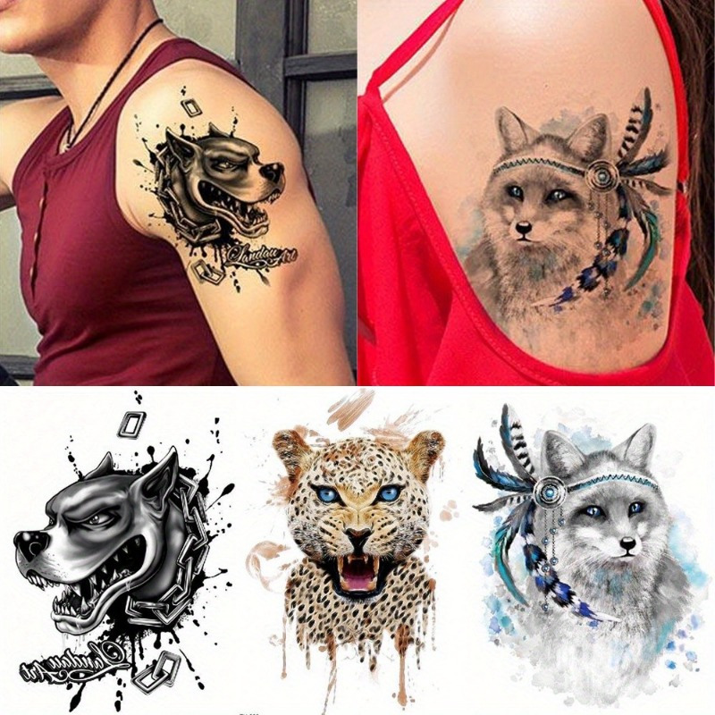 3 Pezzi Tatuaggi Temporanei Animali Colorati E Abbaglianti - Temu Italy