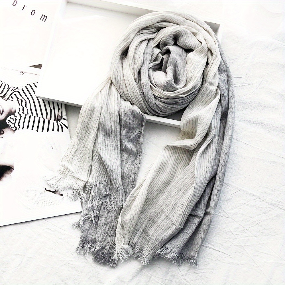 1pc Light Color And Linen Retro British Elegant Scarf For Men's Spring And Autumn Winter details 9