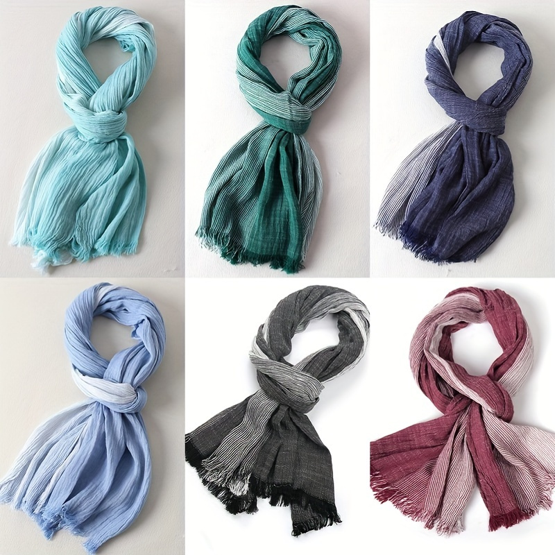 Unisex Striped Cotton Scarf A03H501440