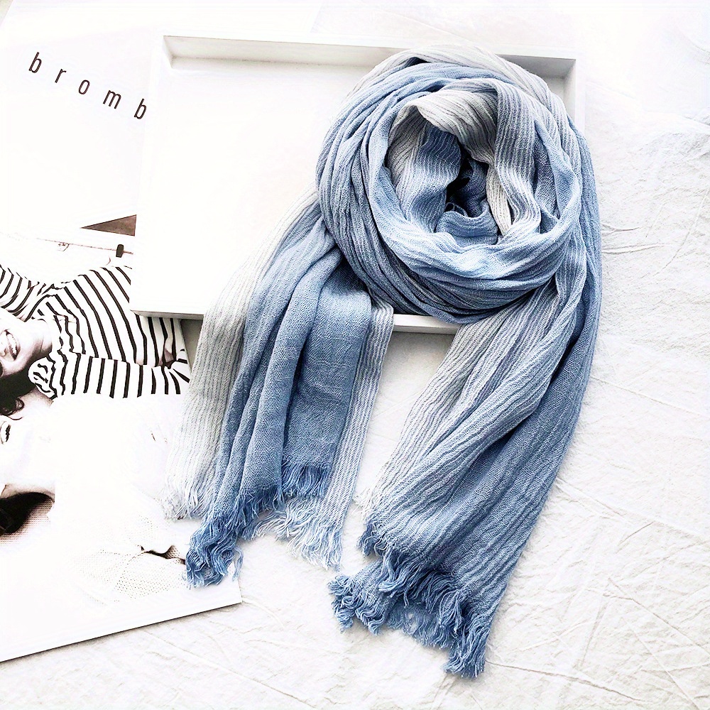 Image of 1pc Of Stylish Light Blue Scarf - Vintage British Design, Cozy And Warm For Men, Ideal For Spring And Fall, Autumn-winter Accessory | Casual Look | Woven Pattern