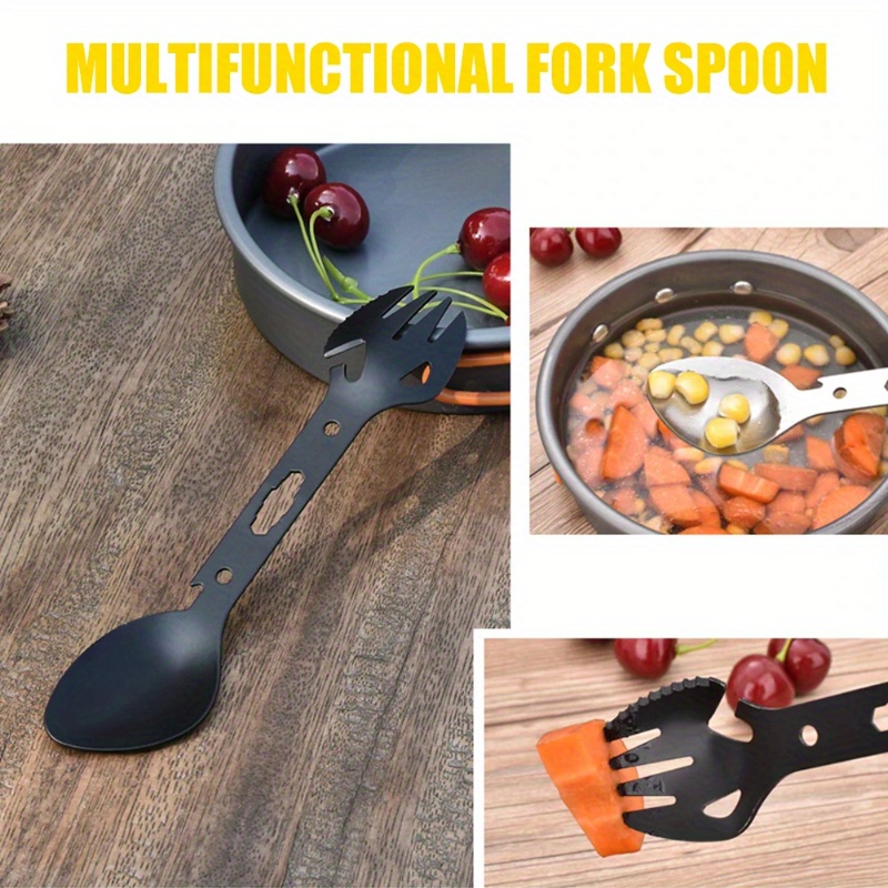 Outdoor Picnic Camping Tool Stainless Steel Tableware Fork Spoon Wrench