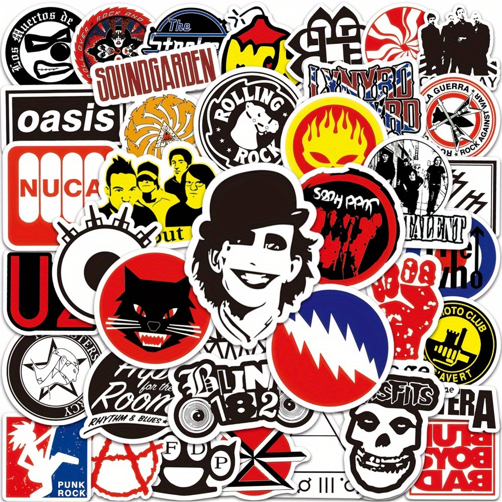 50 Uds. Pegatinas Grafiti Logotipo Banda Rock H Pegatinas - Temu Mexico