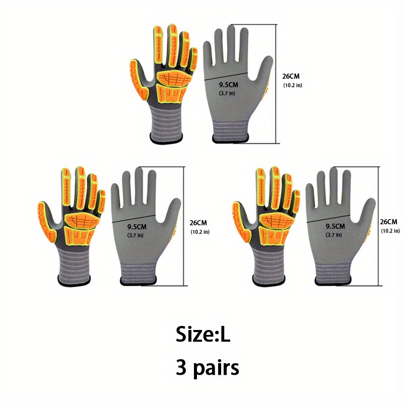 Safety Work Gloves with Impact Protection, Micro-Foam Nitrile coated TPR  Heavy Duty Gloves, Cut Resistant Gloves for Men Women, Touchscreen  Anti-Slip