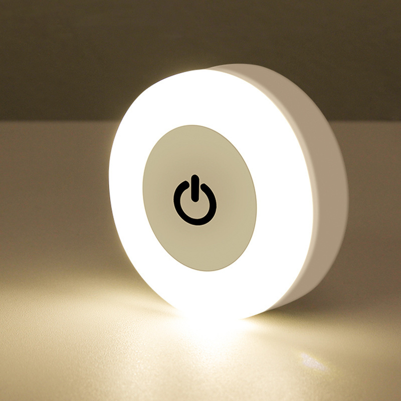 1pc LED Night Light with Touch Sensor, Rechargeable via USB Magnetic Base, Round Portable Dimming Light, Room Decoration, Night Light for Bedroom