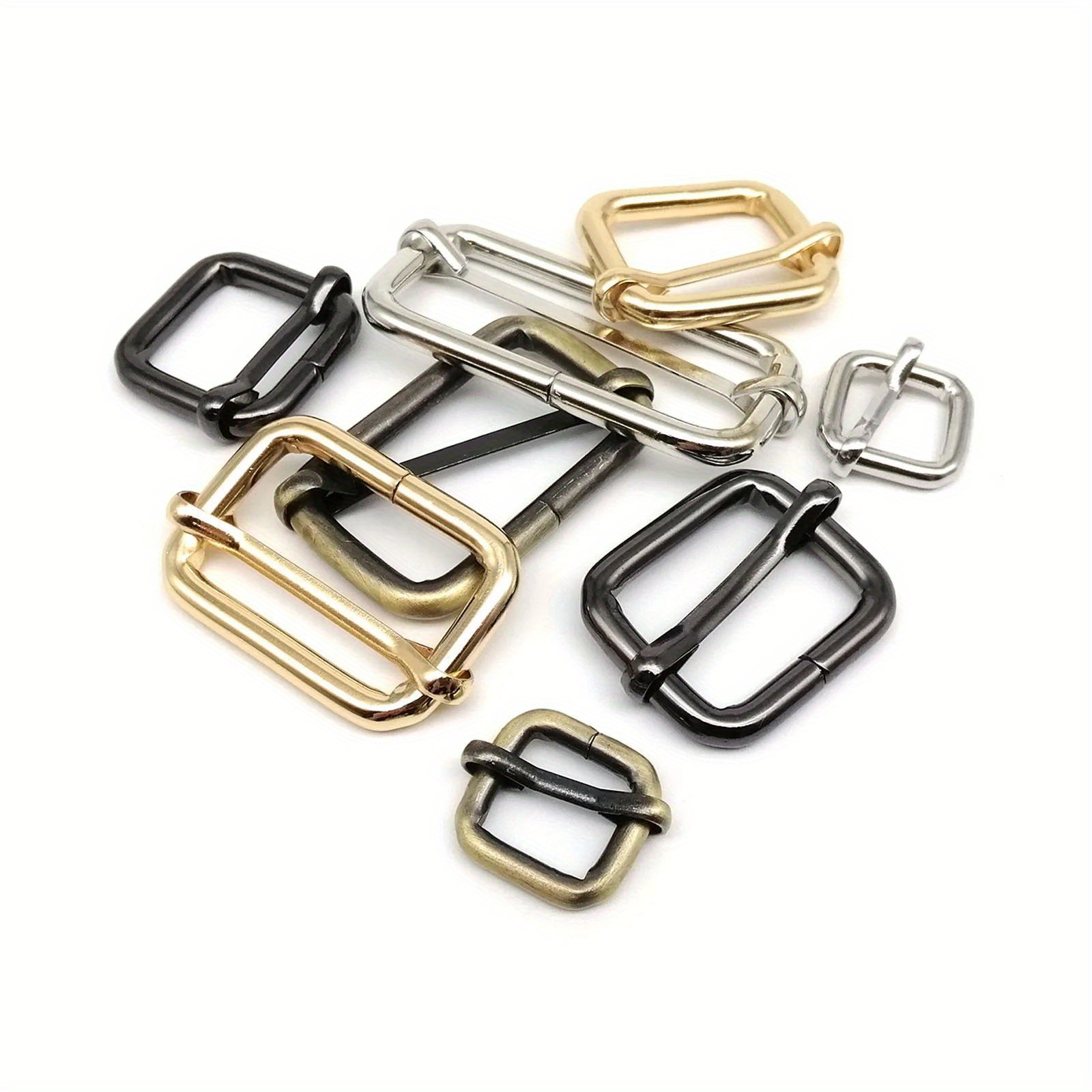 10pcs Metal Slides Tri-Glides Wire-Formed Roller Pin Buckles Slider  Adjuster Bag Strap Accessories 15mm