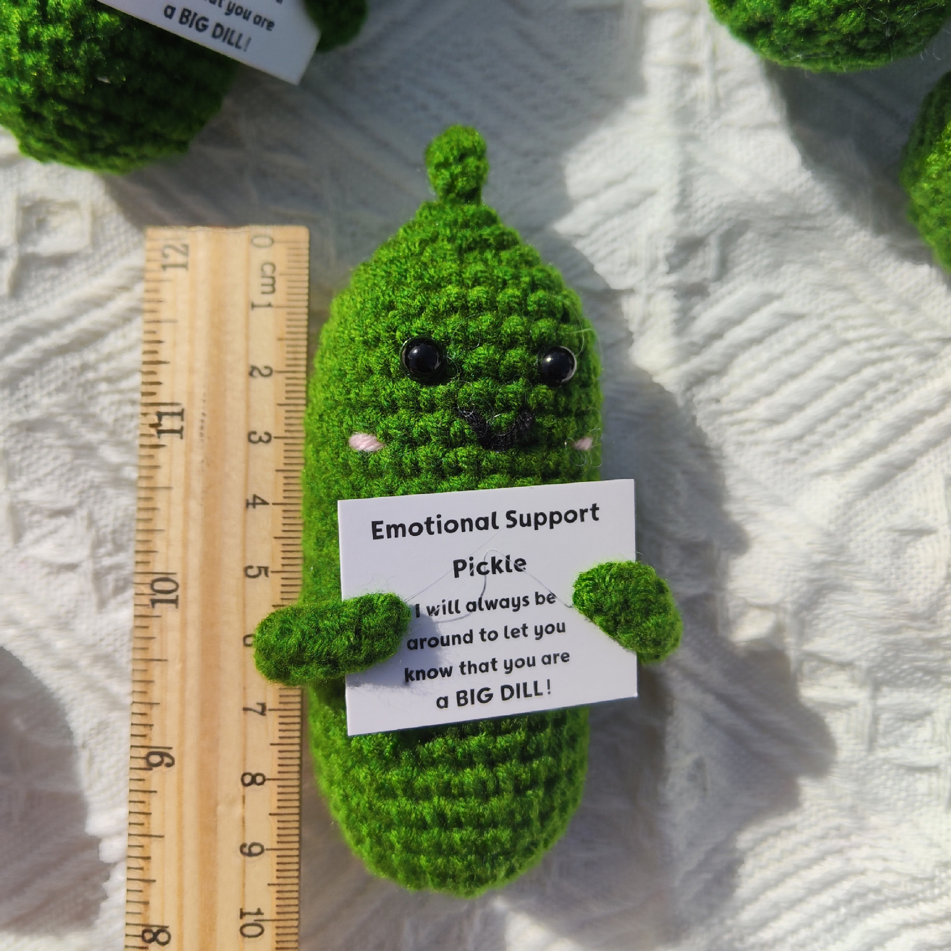 Positive Emotional Support Pickle Cucumber Hand-knitted Wool Crocheted Doll/