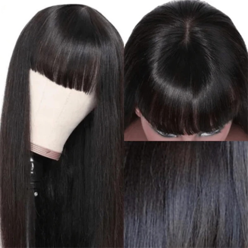 Layered Cut 2x4 Straight Human Hair Glueless Wigs Beginners Temu