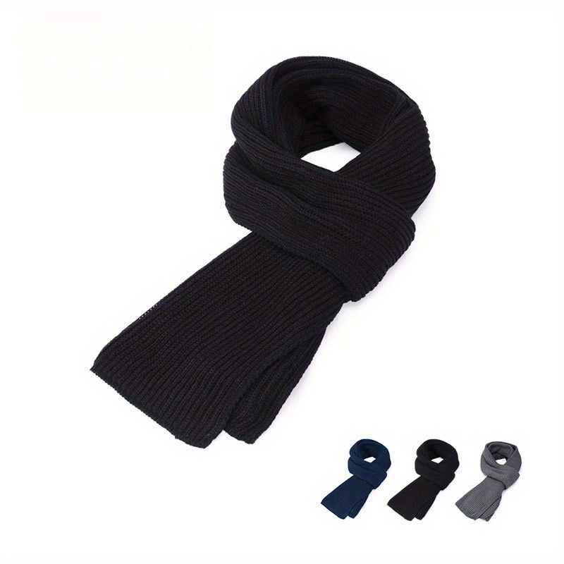 Buy Thickened Men Wool Collar Scarf Neck Scarf Winter Knitted Ring Scarf  Women at affordable prices — free shipping, real reviews with photos — Joom