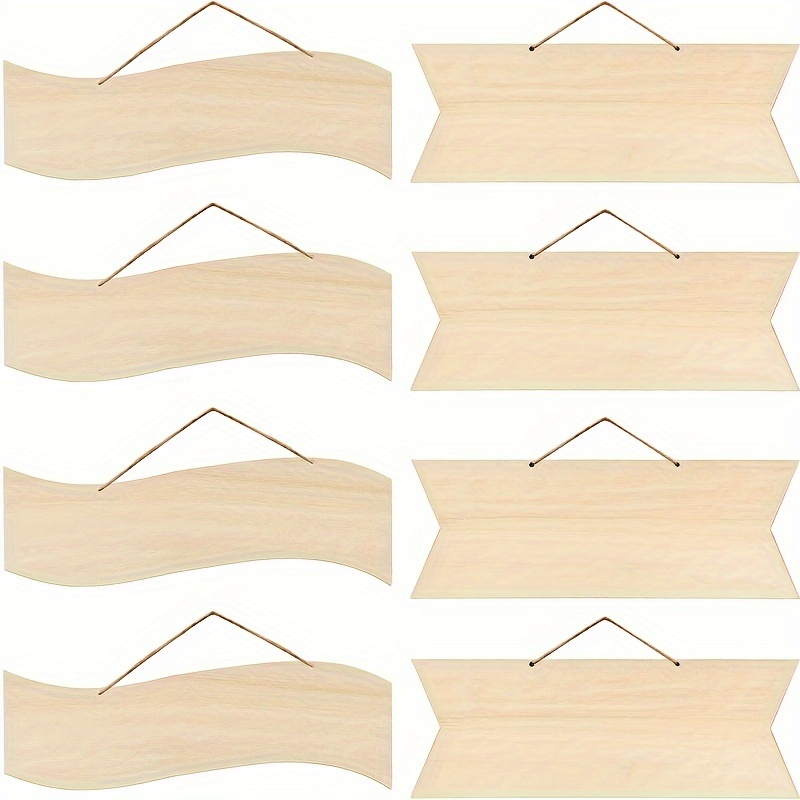 

4pcs Natural Wooden Sign Blanks - Unleash Your Creativity With Diy Craft Wooden Signs For Wall Art Decoration!