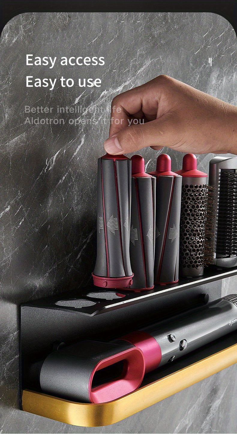 1pc hair curler holder wall mounted hair dryer storage rack Temu