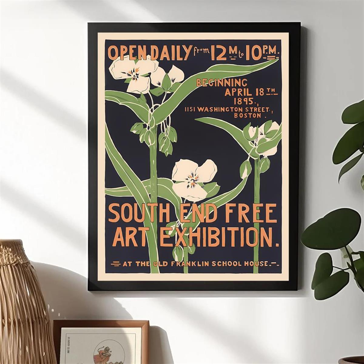 1pc canvas poster printed painting art nouveau print retro poster floral art print wall decor home room decor wall art unframed