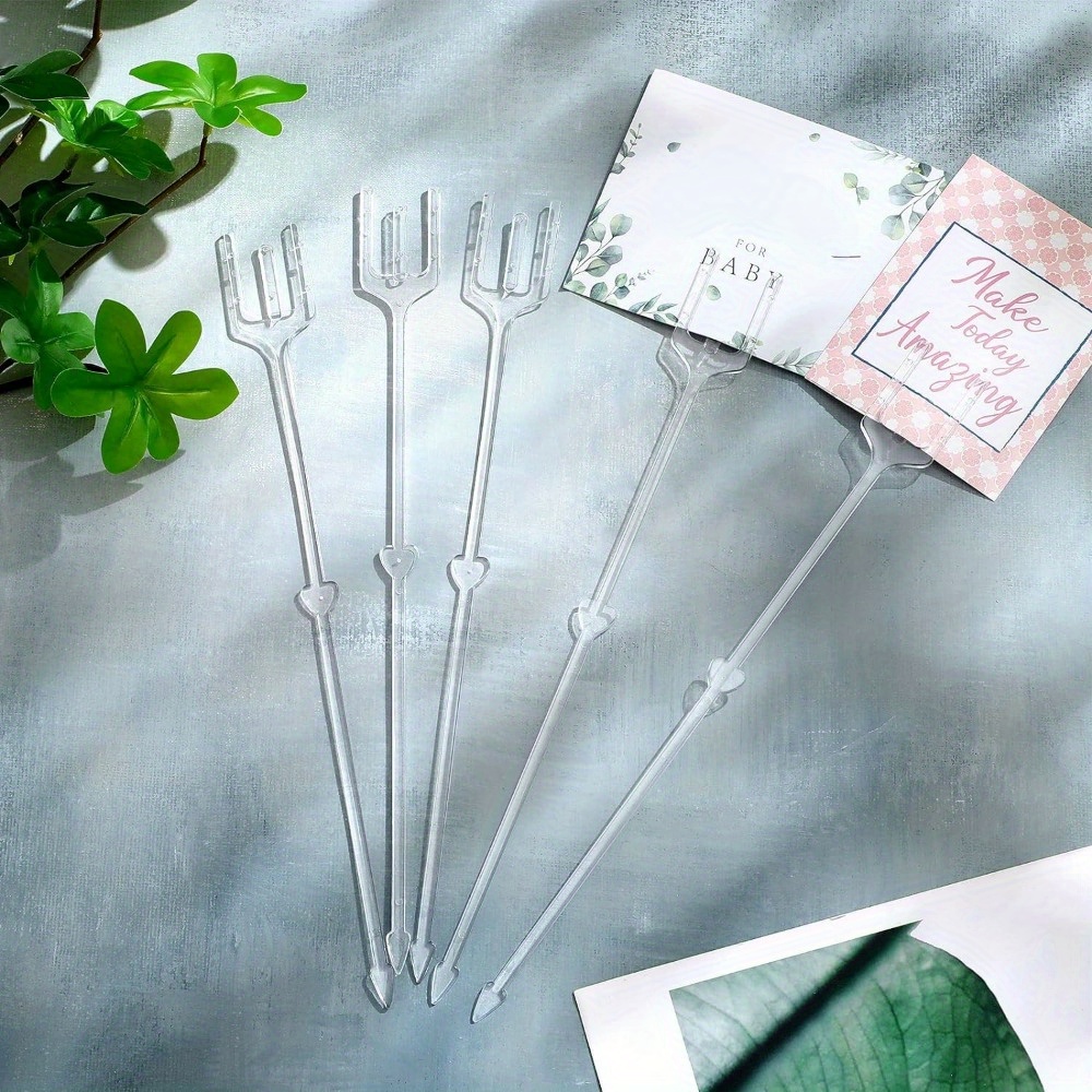 50pcs Plastic Flower Card Holder Stick Floral Picks for Floral Arrangement Flower Packaging Bouquet Accessories for Wedding Birthday Party Favor