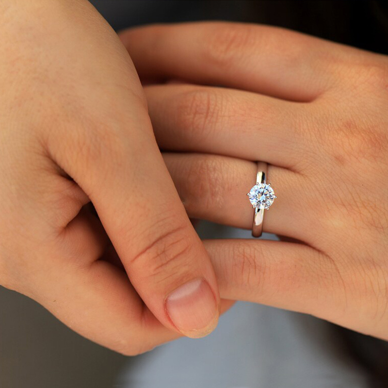 Golden Stainless Steel Engagement Ring for Women